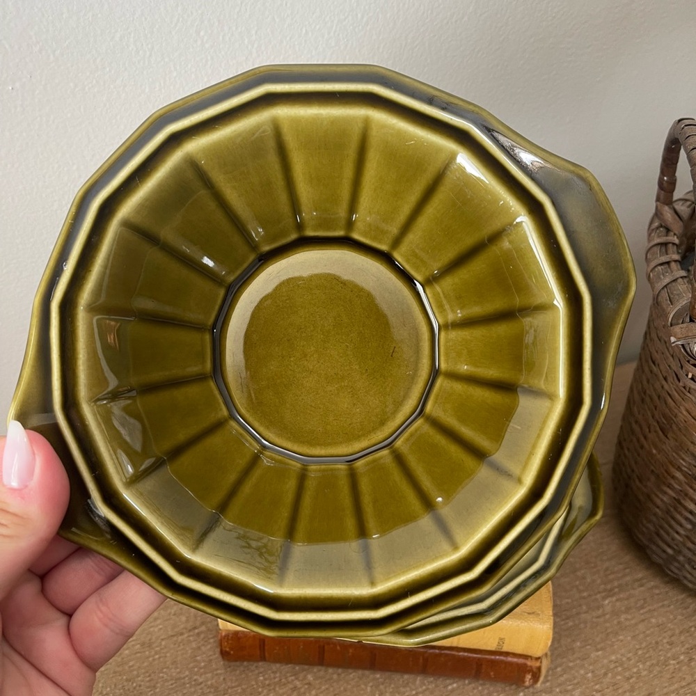 Homer Laughlin Olive Green Dinner bowls
